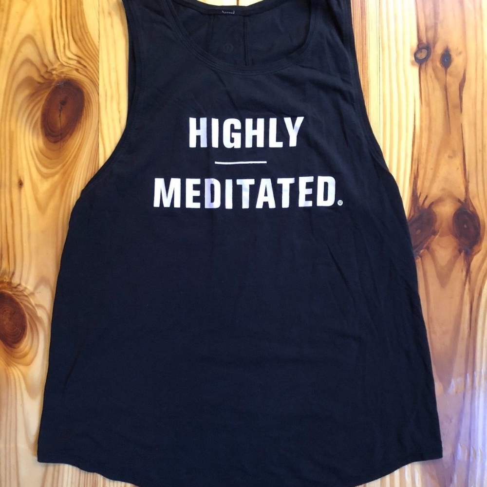 LULULEMON LOVE TANK 'HIGHLY MEDITATED' BLK 6